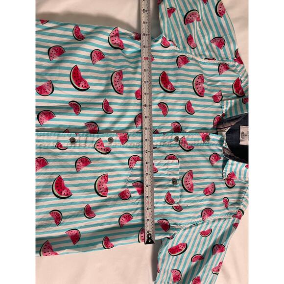 Distortion Men's Modern SZ Small Button Front Watermelon Print Shirt - Picture 5 of 8